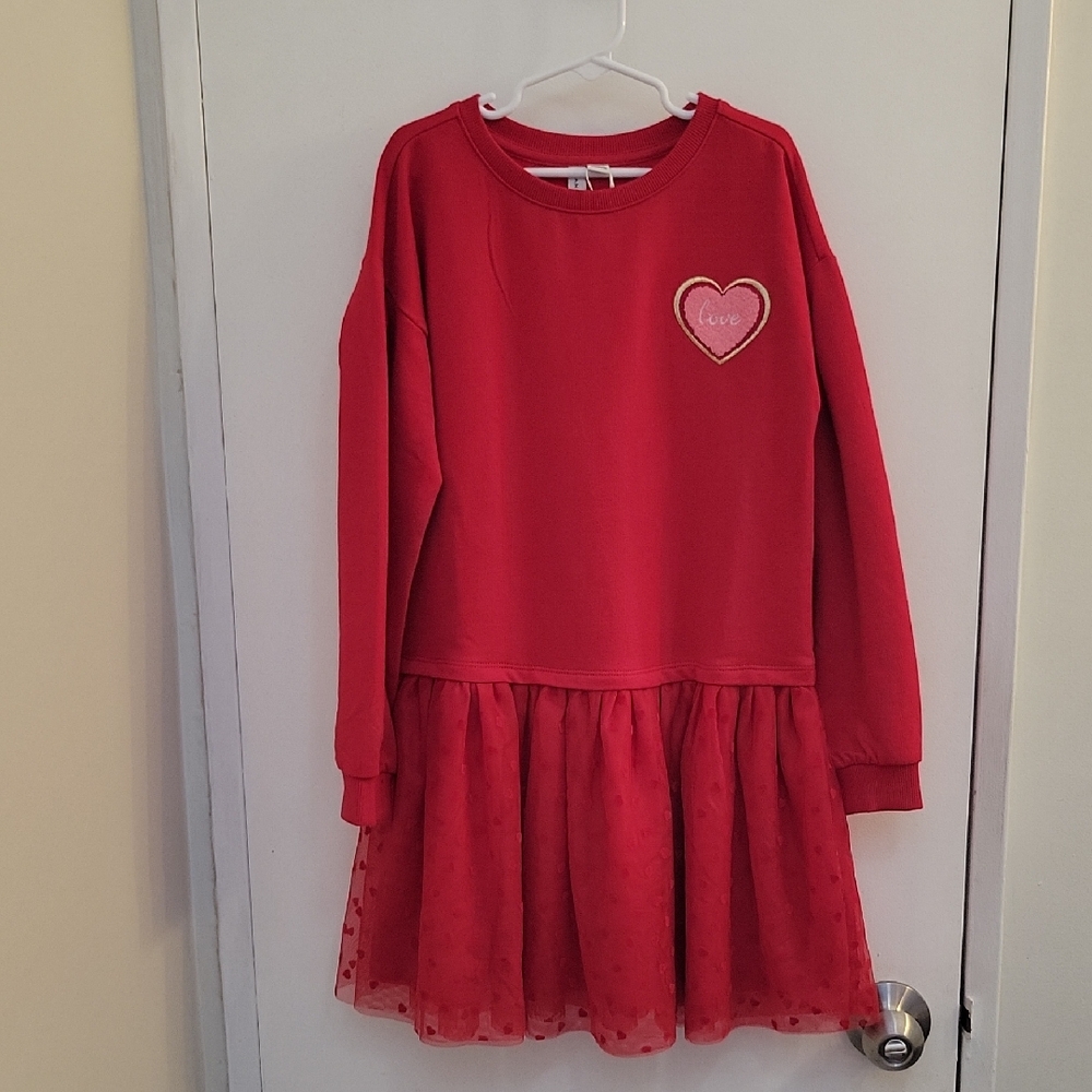 NWT Janie And Jack Valentine's Day Red Heart Dress, Size 8